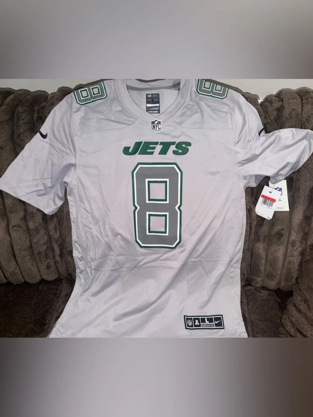 Nike New York Jets Grey & Green #8 Men’s Jersey new with tag